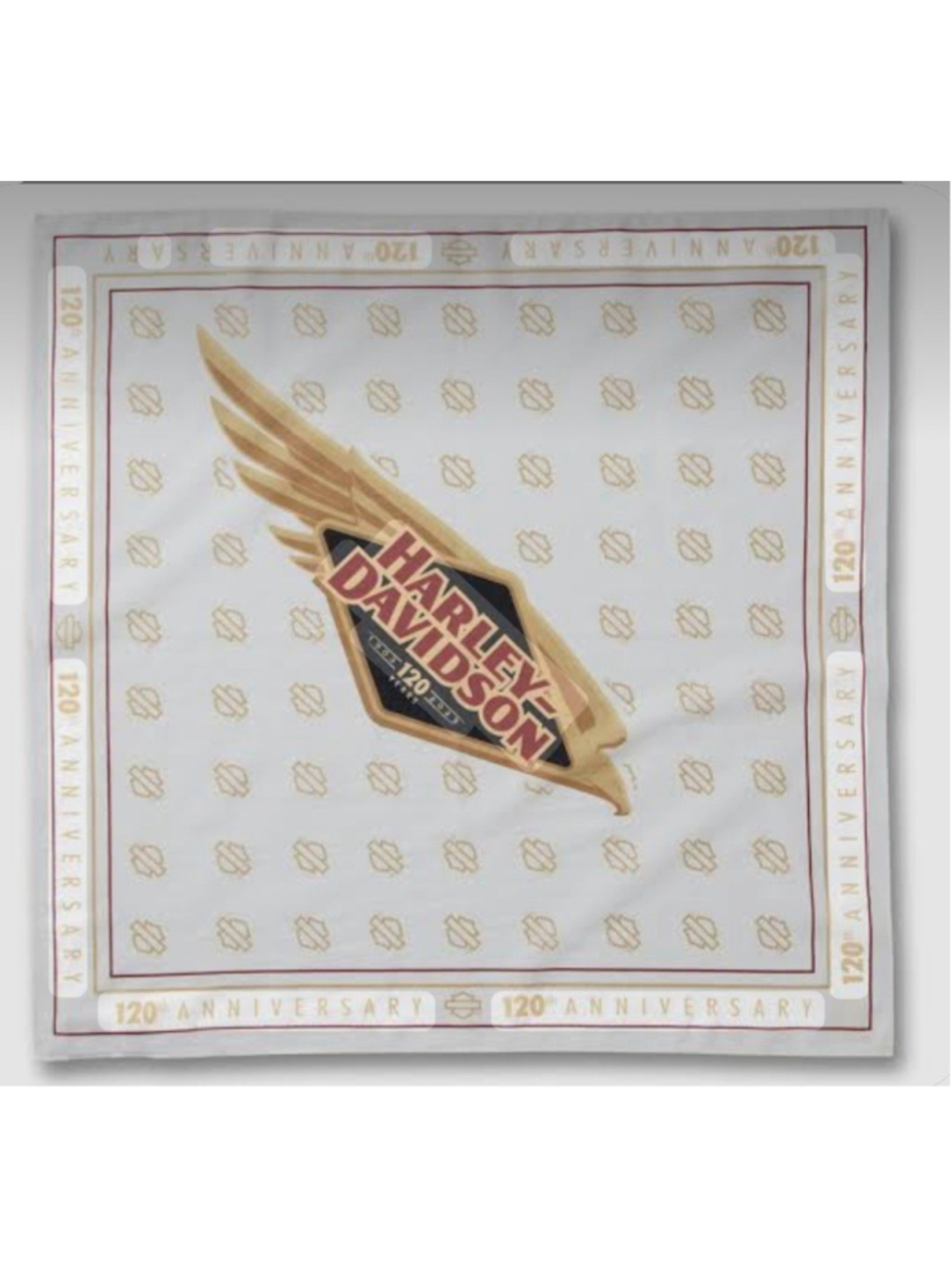 2023 Harley-Davidson 120th Anniversary Speedbird Bandana Scarf Cotton 26"x25.5"